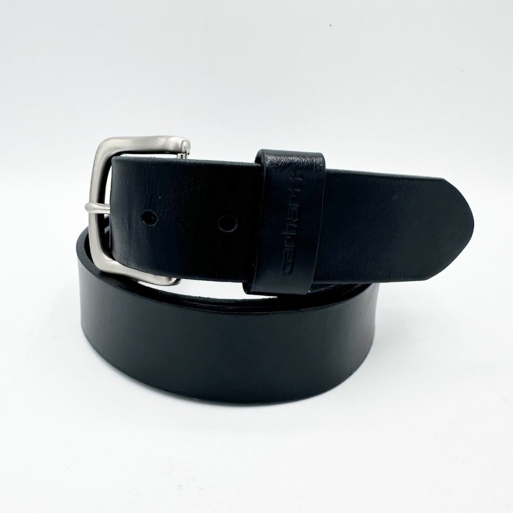 Carhartt Black Bridle Leather Classic Buckle Belt Men's Size 46 (WB5503-M)
